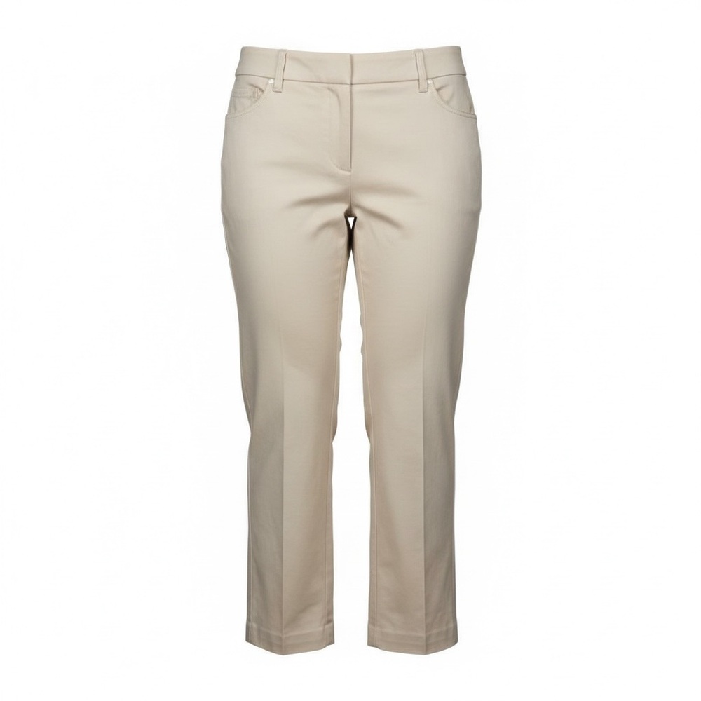 NWT Chico’s Secret Stretch Straight Leg Beige Cropped Pants US Size 10